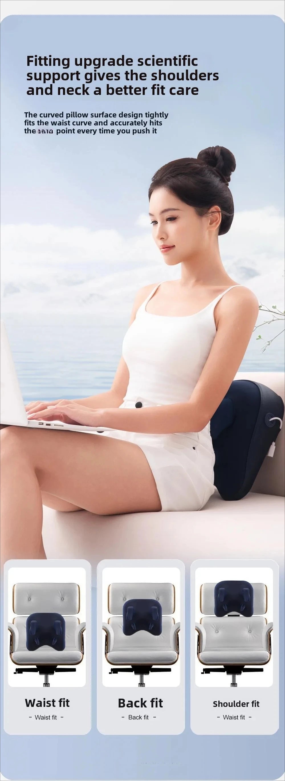 Trapezius Electric Massage Pillow Wireless Shiatsu Kneading Massager for Neck Shoulder Waist Leg Rechargeable for Car Home Use