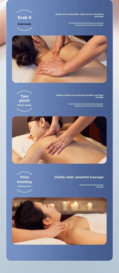 Trapezius Electric Massage Pillow Wireless Shiatsu Kneading Massager for Neck Shoulder Waist Leg Rechargeable for Car Home Use