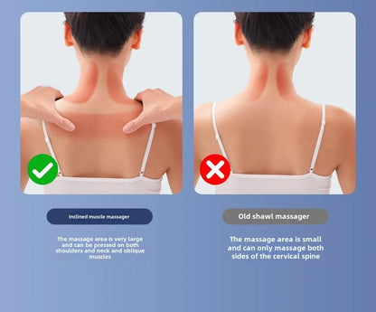 Trapezius Electric Massage Pillow Wireless Shiatsu Kneading Massager for Neck Shoulder Waist Leg Rechargeable for Car Home Use