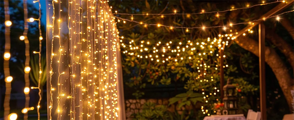 LED Curtain Light String 220V Holiday Curtain Garland Lights Indoor Outdoor Room Christmas Decoration Fairy Lights
