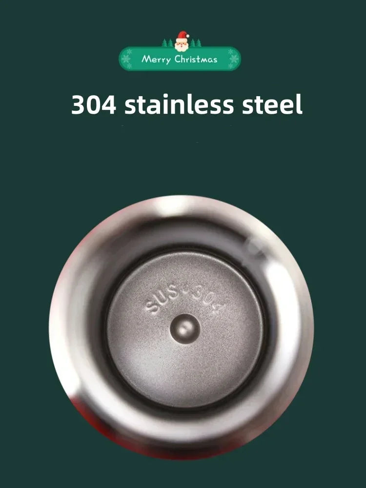 1-5PCS 500ml Christmas Thermos Cup Stainless Steel Vacuum Water Bottle with Lid Elk Santa Thermos Cup Christmas Gift Christmas