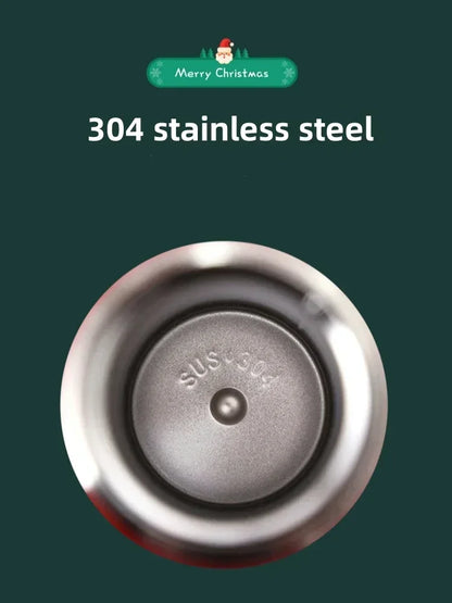 1-5PCS 500ml Christmas Thermos Cup Stainless Steel Vacuum Water Bottle with Lid Elk Santa Thermos Cup Christmas Gift Christmas