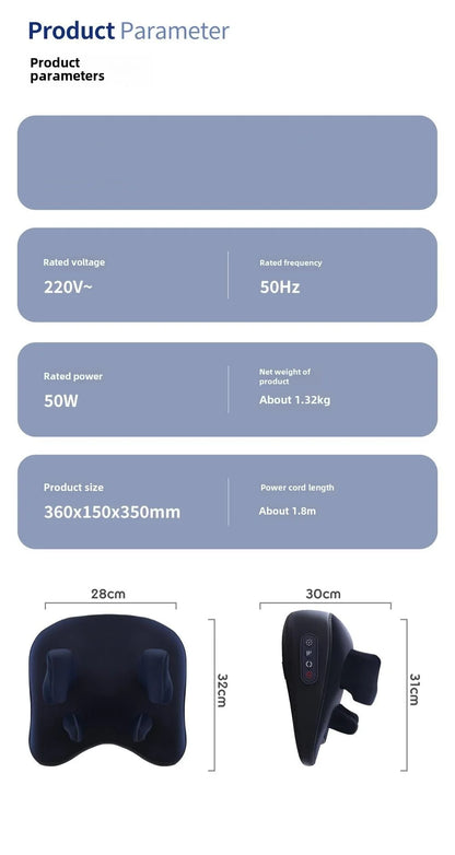 Trapezius Electric Massage Pillow Wireless Shiatsu Kneading Massager for Neck Shoulder Waist Leg Rechargeable for Car Home Use