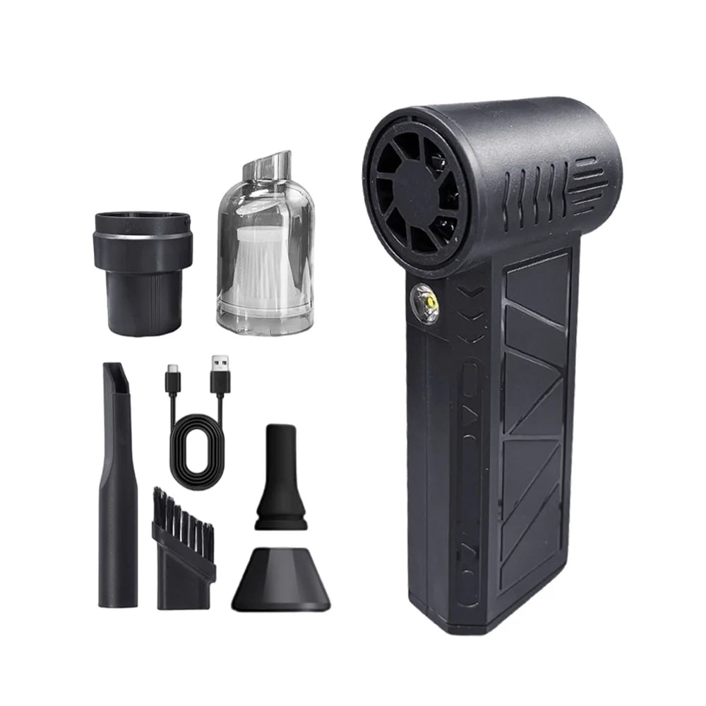 130000RPM Mini Turbo Jet Fan Electric Air Duster Adjustable wind speed Turbo Violent Blower Rechargeable with Light Car Cleaning