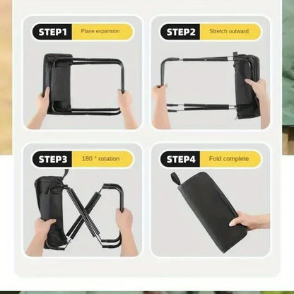 Portable folding stool, foldable handheld camping stool, outdoor camping and fishing specific folding stool