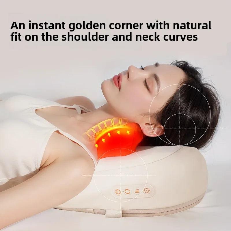 Trapezius Electric Massage Pillow Wireless Shiatsu Kneading Massager for Neck Shoulder Waist Leg Rechargeable for Car Home Use