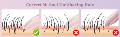 Electric Shaver for Women Waterproof Wet &Dry Hair Razors 2 in 1 Double Head Dual Bikini Hair Trimmer Detachable Head Shaver