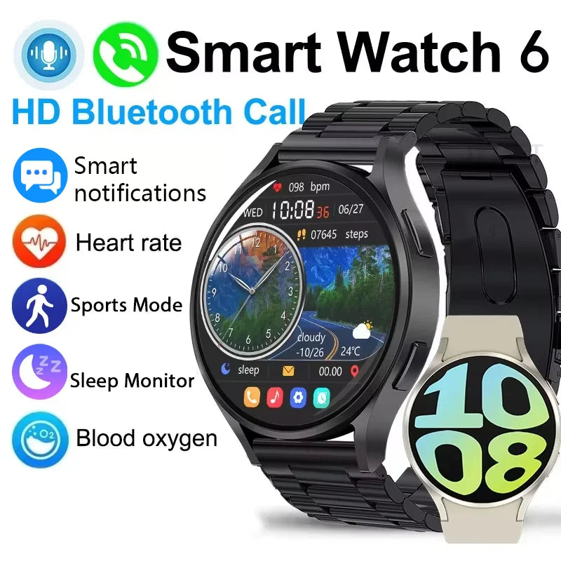 New Smart Watch 6 Men Woman 1.44 Inch Screen Bluetooth Call Heart Rate Health Monitoring Wacthes 6 Pro Updates