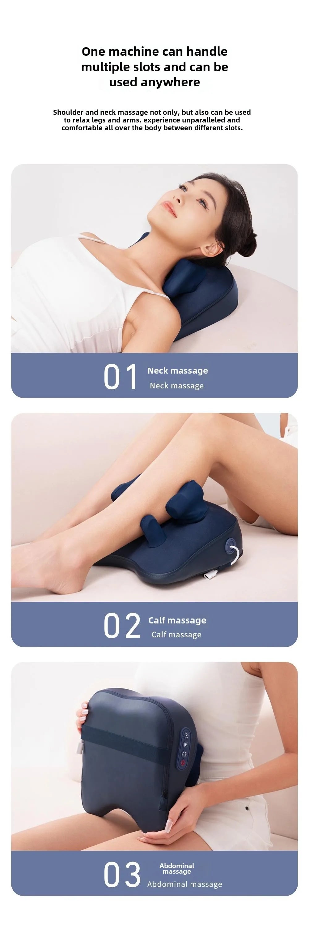 Trapezius Electric Massage Pillow Wireless Shiatsu Kneading Massager for Neck Shoulder Waist Leg Rechargeable for Car Home Use