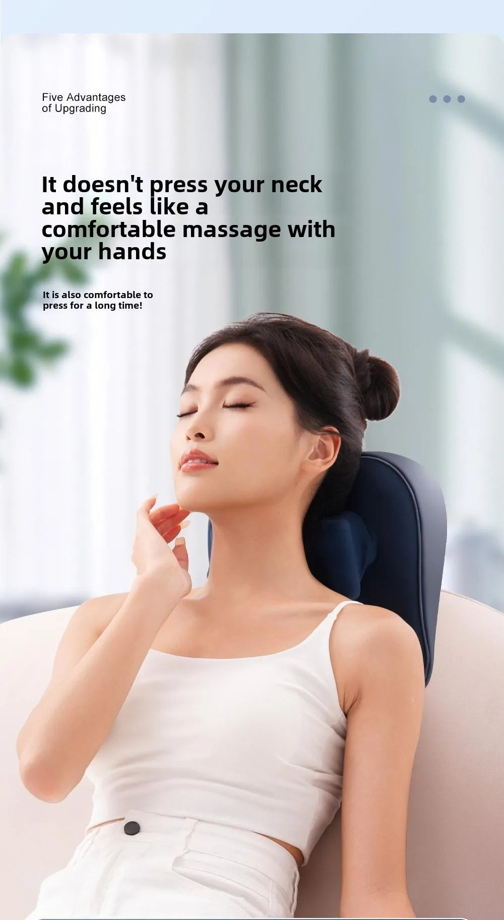 Trapezius Electric Massage Pillow Wireless Shiatsu Kneading Massager for Neck Shoulder Waist Leg Rechargeable for Car Home Use