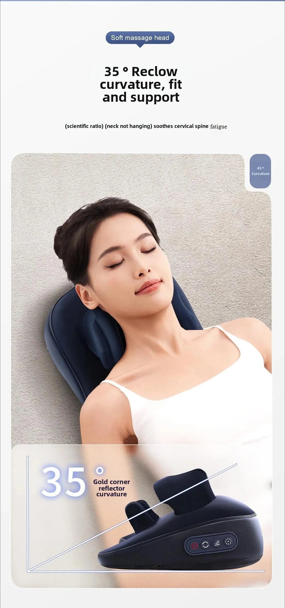 Trapezius Electric Massage Pillow Wireless Shiatsu Kneading Massager for Neck Shoulder Waist Leg Rechargeable for Car Home Use