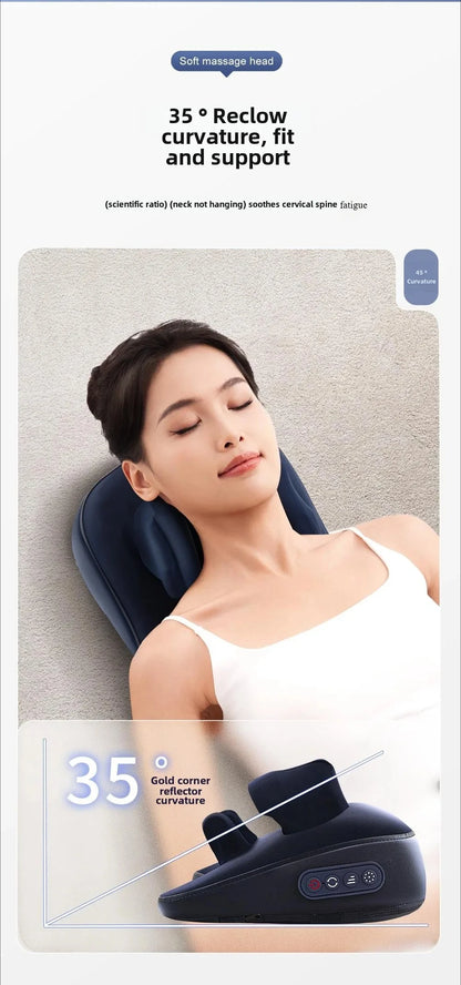 Trapezius Electric Massage Pillow Wireless Shiatsu Kneading Massager for Neck Shoulder Waist Leg Rechargeable for Car Home Use